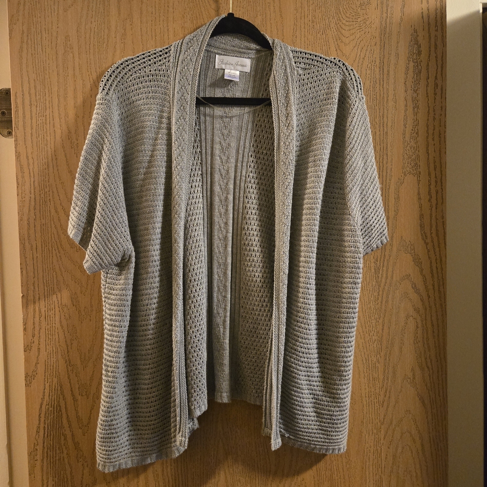 Croft & Barrow Gray Open-Front Cardigan